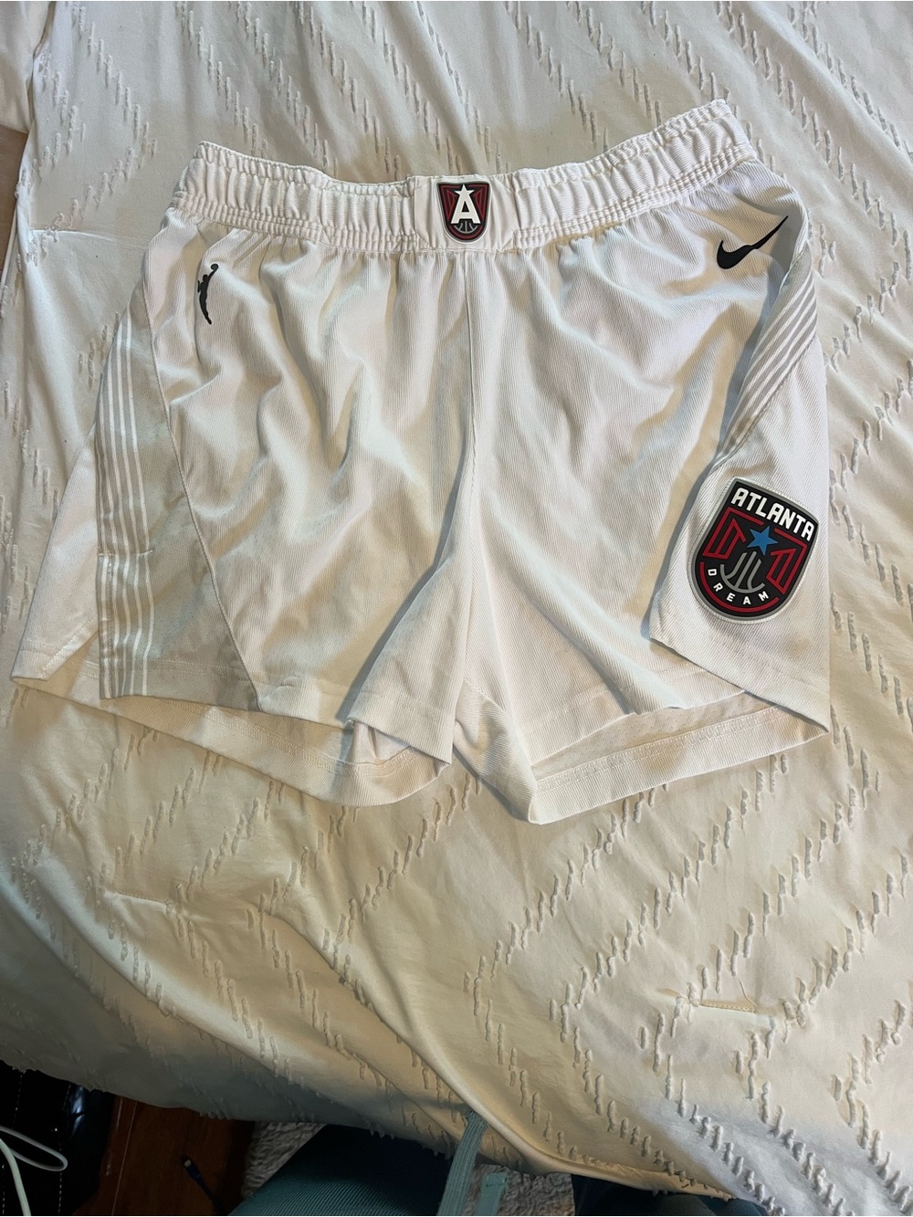 Nike White Atlanta Dream Basketball Shorts with Black Accents